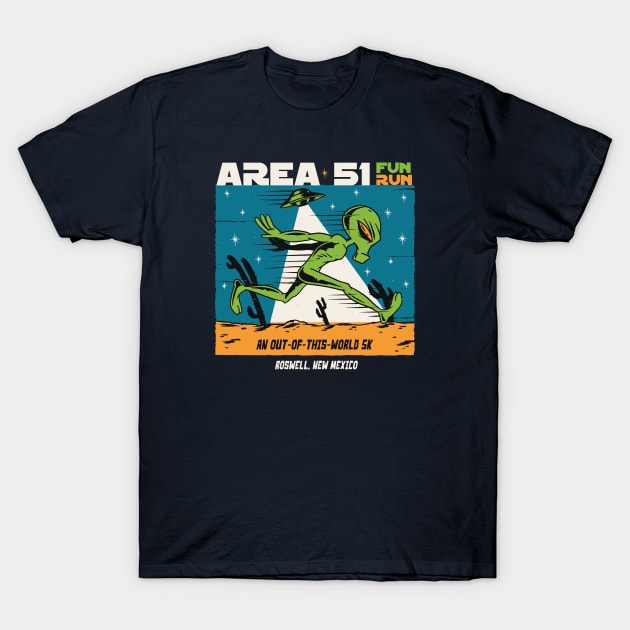 Area 51 Fun Run // Funny Running Alien T-Shirt by SLAG_Creative